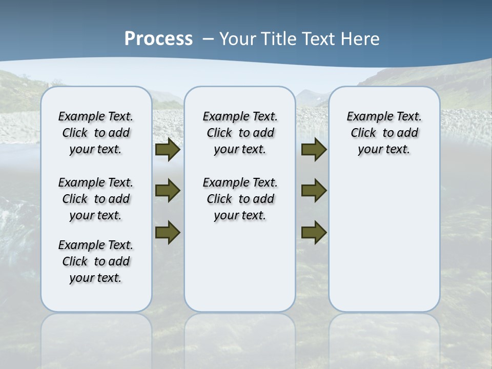 Unique Shot Of A Fishing River Underwater And Landscape Above PowerPoint Template