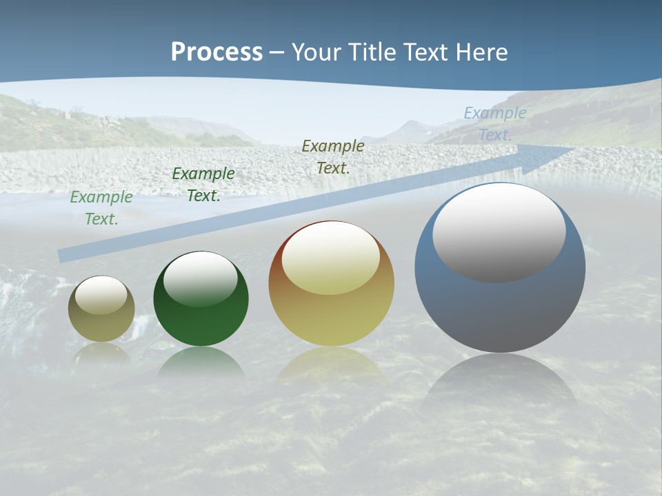 Unique Shot Of A Fishing River Underwater And Landscape Above PowerPoint Template