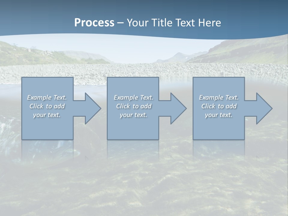 Unique Shot Of A Fishing River Underwater And Landscape Above PowerPoint Template
