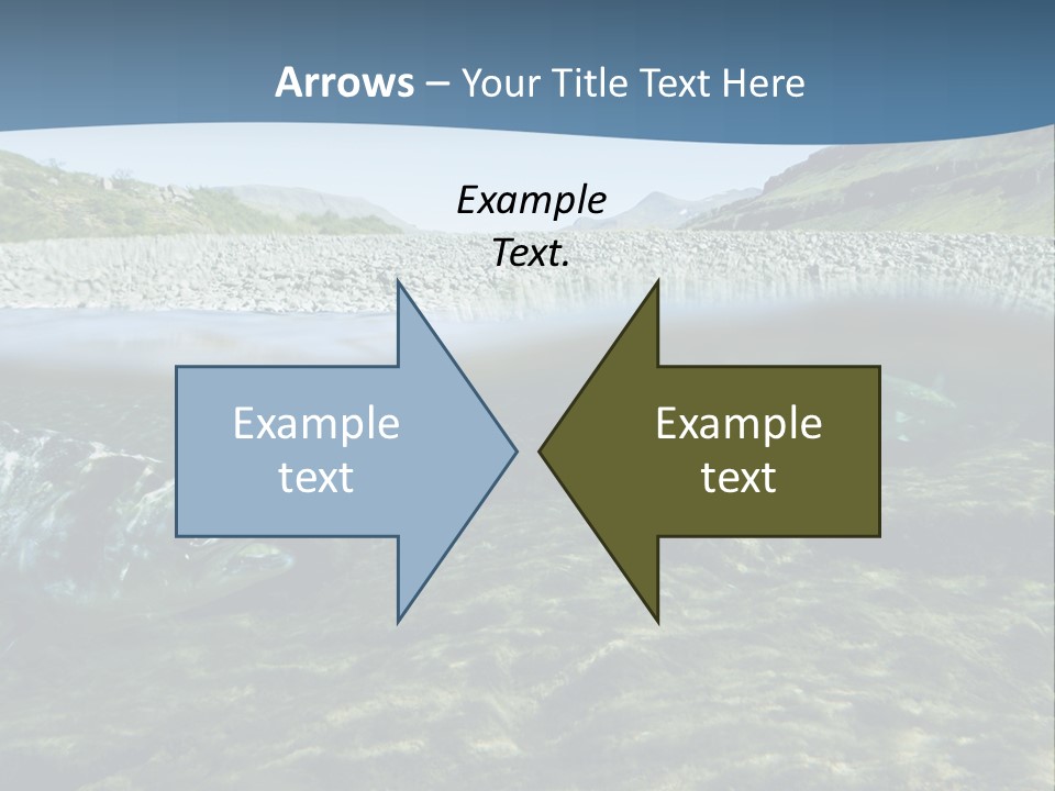 Unique Shot Of A Fishing River Underwater And Landscape Above PowerPoint Template