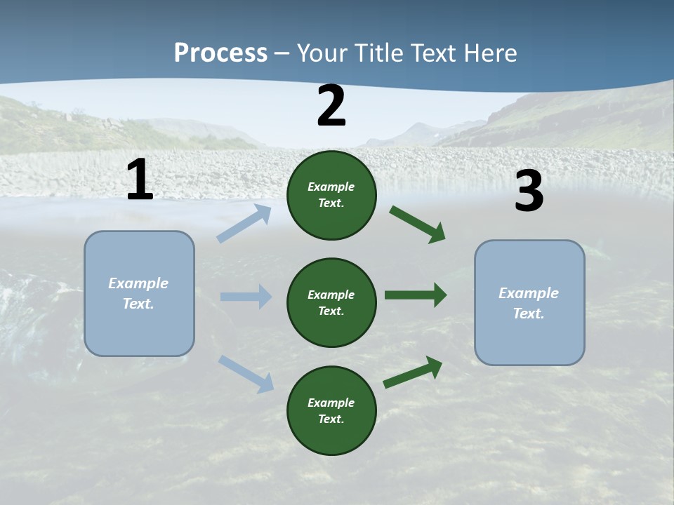 Unique Shot Of A Fishing River Underwater And Landscape Above PowerPoint Template