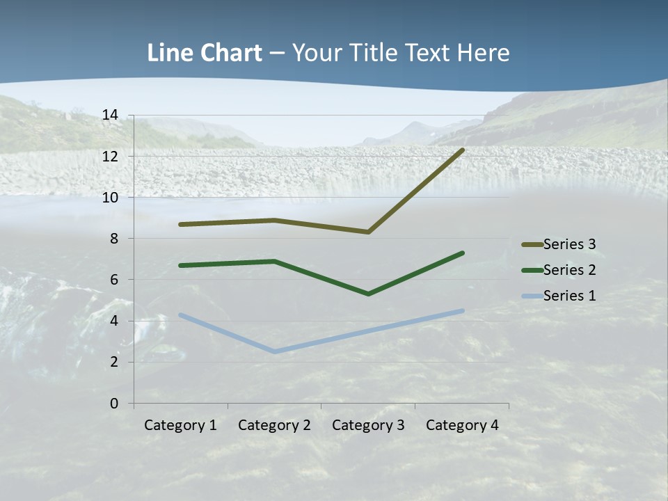 Unique Shot Of A Fishing River Underwater And Landscape Above PowerPoint Template