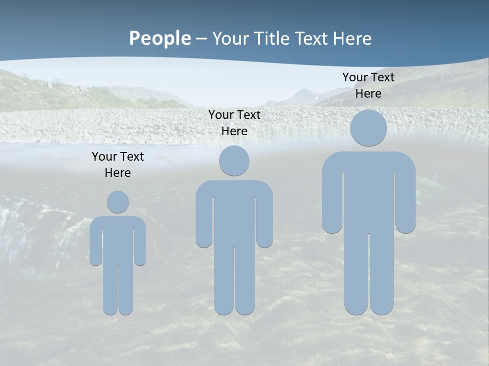 Unique Shot Of A Fishing River Underwater And Landscape Above PowerPoint Template