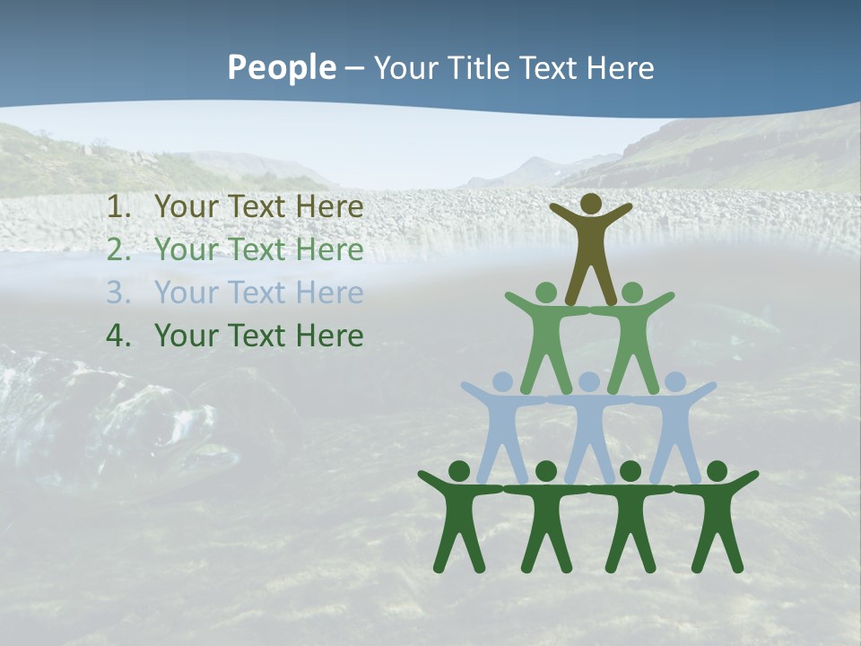 Unique Shot Of A Fishing River Underwater And Landscape Above PowerPoint Template