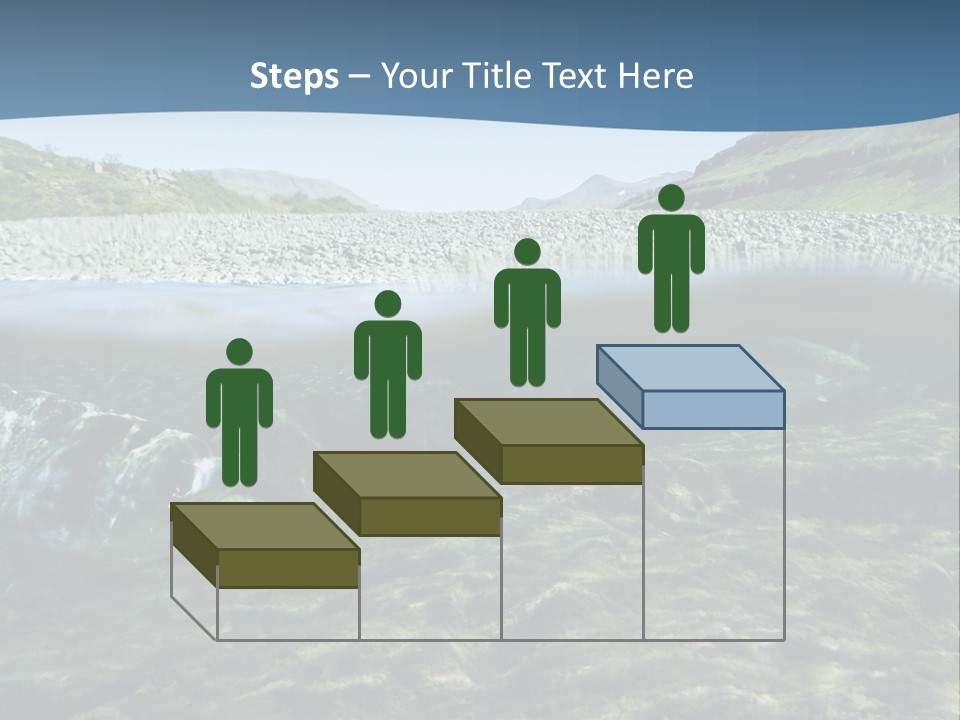 Unique Shot Of A Fishing River Underwater And Landscape Above PowerPoint Template