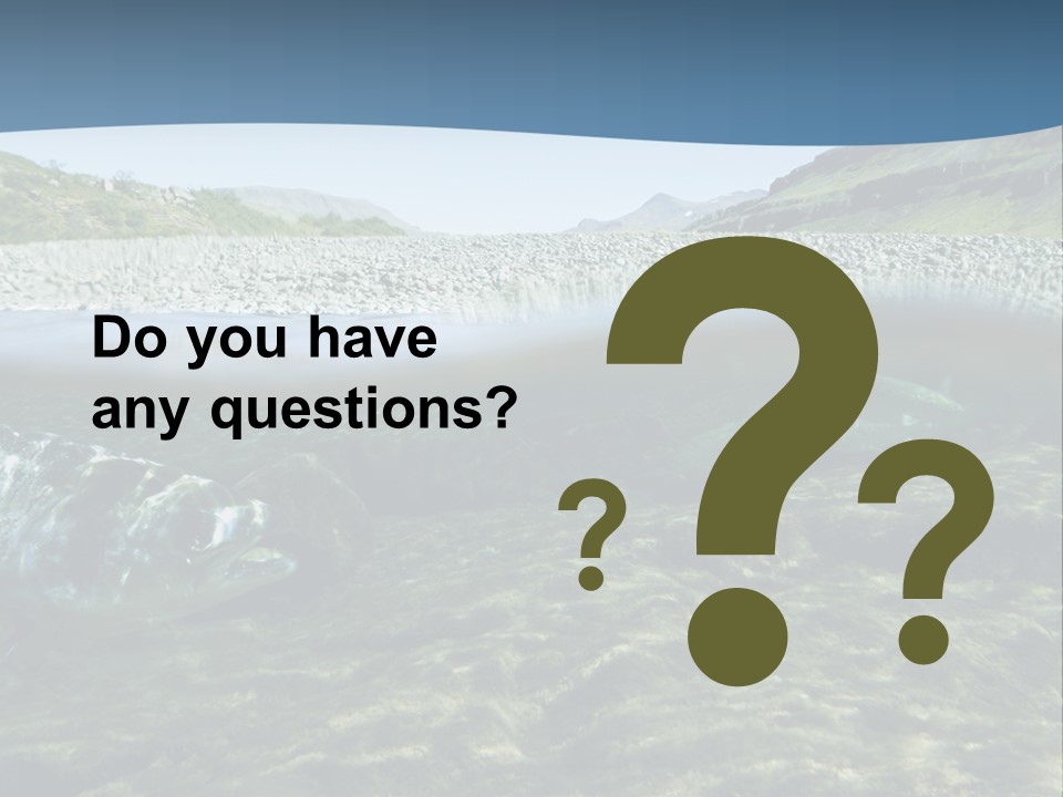 Unique Shot Of A Fishing River Underwater And Landscape Above PowerPoint Template