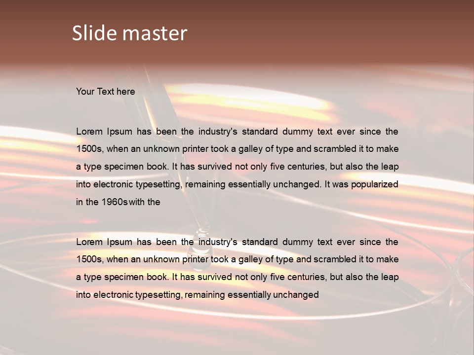 Laboratory Pipette With Drop Of Liquid Over Petri Dishes For An Experiment In A Science Research Lab PowerPoint Template