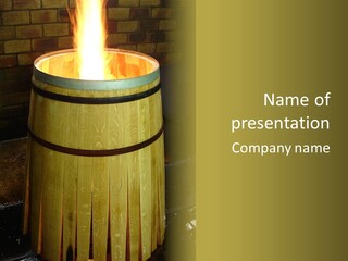 Toasting An Oak Barrel PowerPoint Template