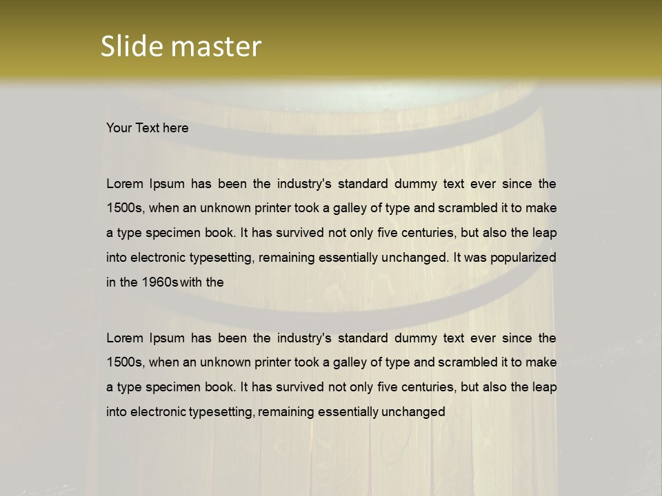 Toasting An Oak Barrel PowerPoint Template