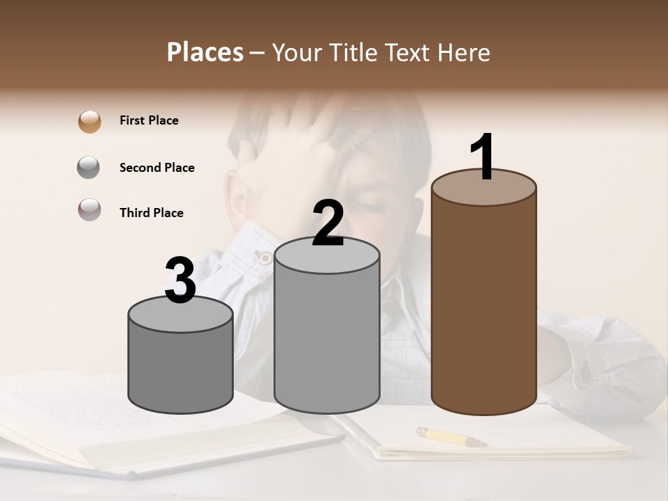 Frustration, Student, Desk, Work, PowerPoint Template