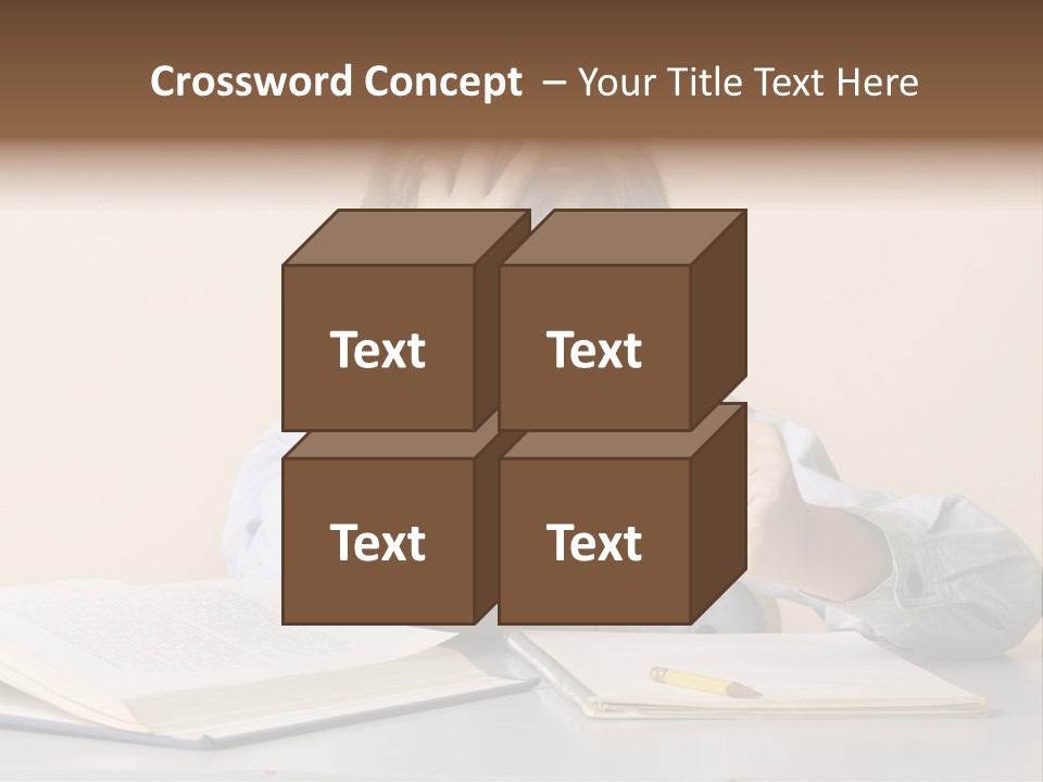 Frustration, Student, Desk, Work, PowerPoint Template