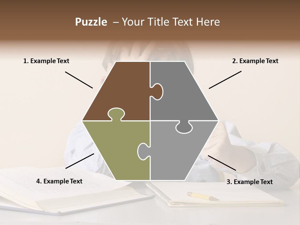 Frustration, Student, Desk, Work, PowerPoint Template