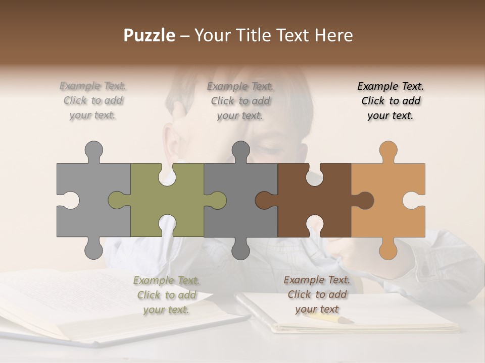 Frustration, Student, Desk, Work, PowerPoint Template