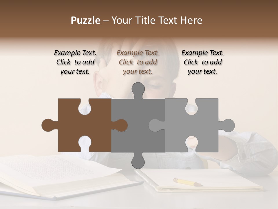 Frustration, Student, Desk, Work, PowerPoint Template