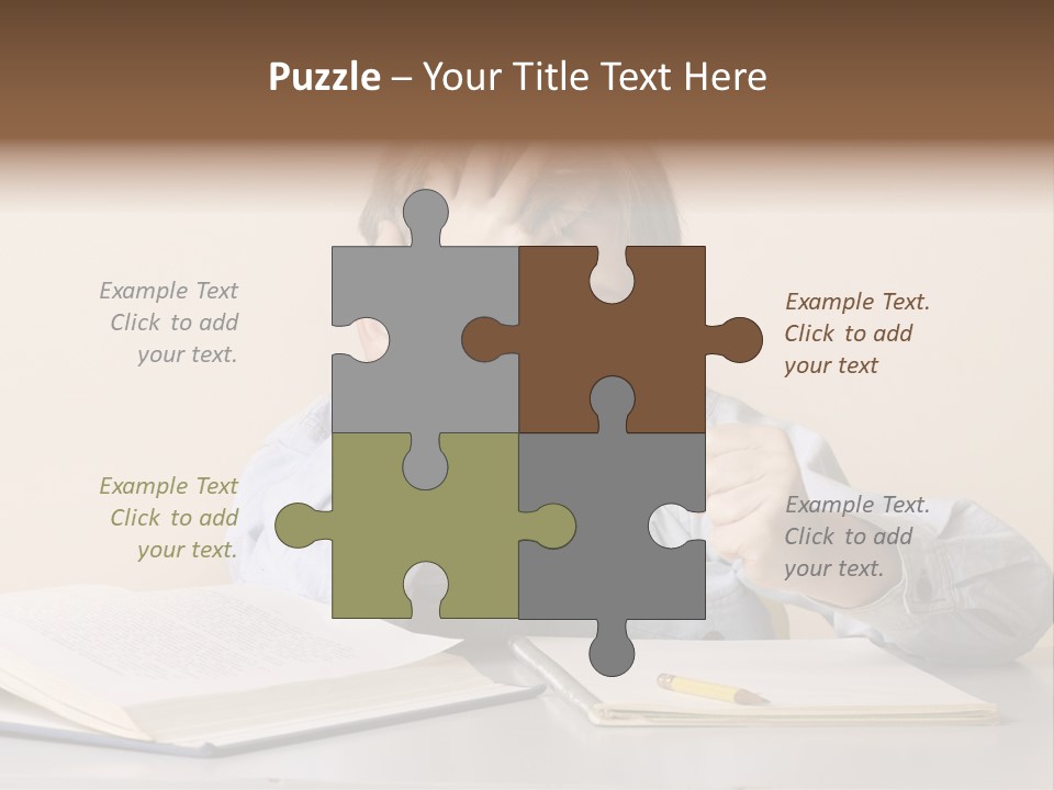 Frustration, Student, Desk, Work, PowerPoint Template