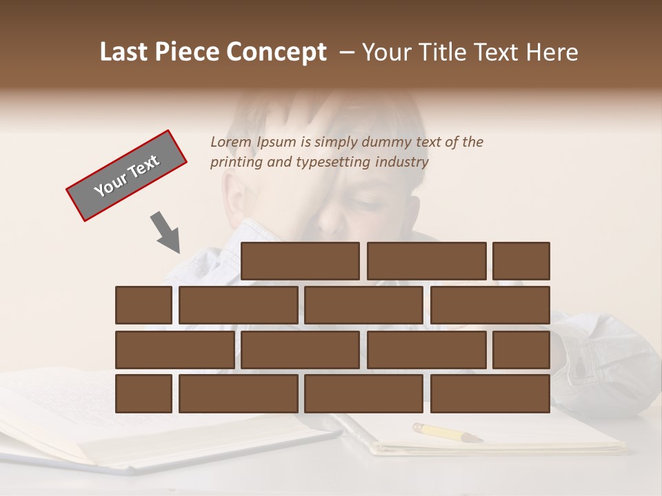 Frustration, Student, Desk, Work, PowerPoint Template