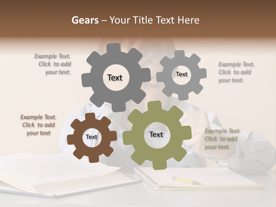 Frustration, Student, Desk, Work, PowerPoint Template