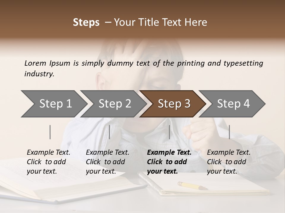 Frustration, Student, Desk, Work, PowerPoint Template