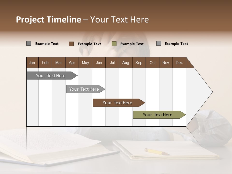 Frustration, Student, Desk, Work, PowerPoint Template