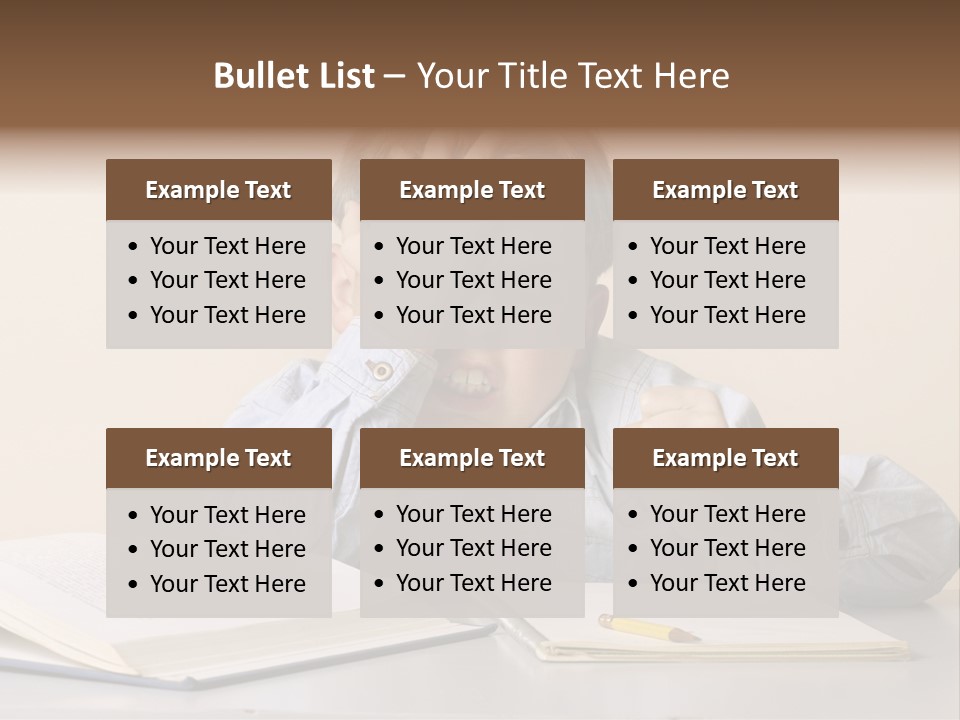 Frustration, Student, Desk, Work, PowerPoint Template