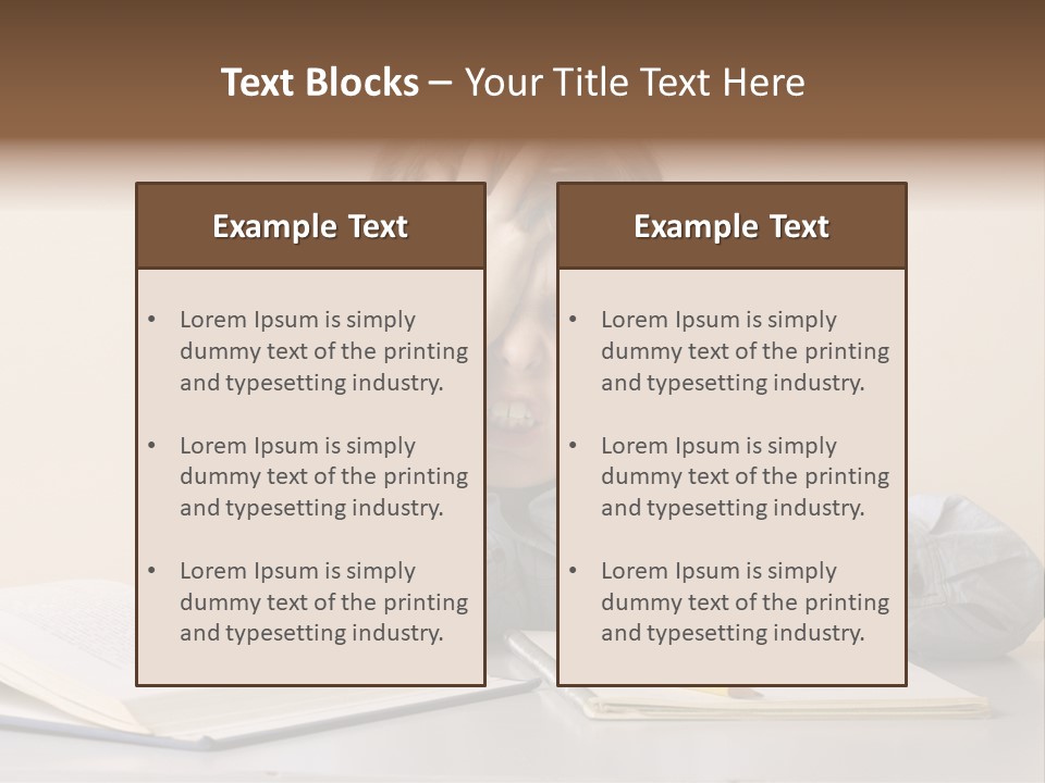 Frustration, Student, Desk, Work, PowerPoint Template