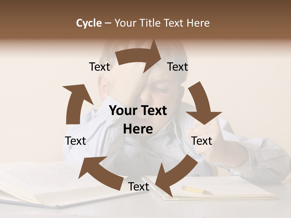 Frustration, Student, Desk, Work, PowerPoint Template