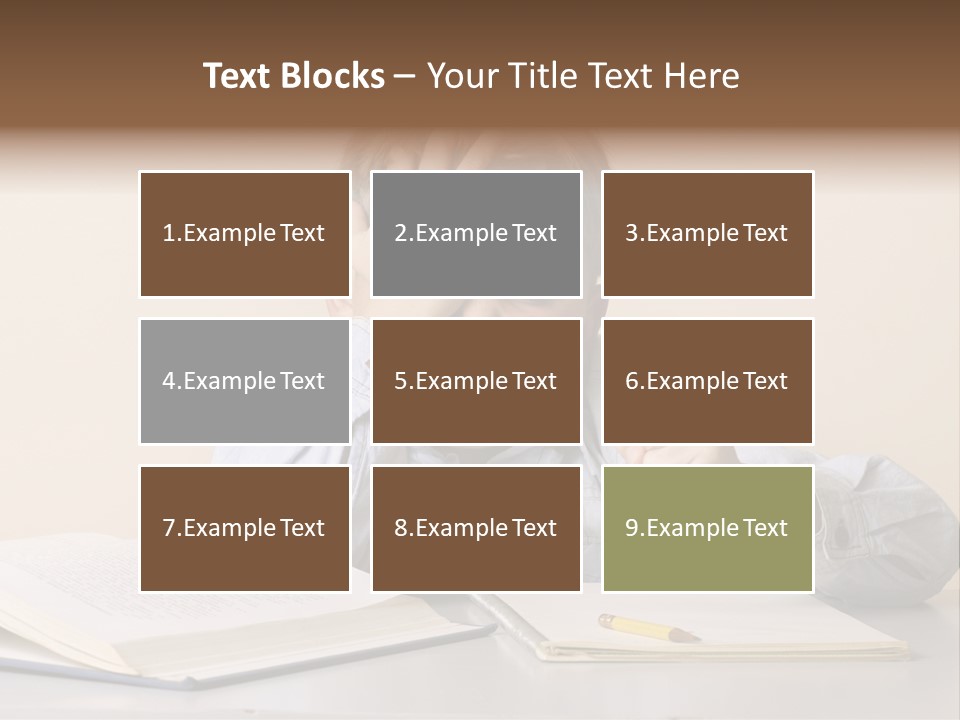 Frustration, Student, Desk, Work, PowerPoint Template