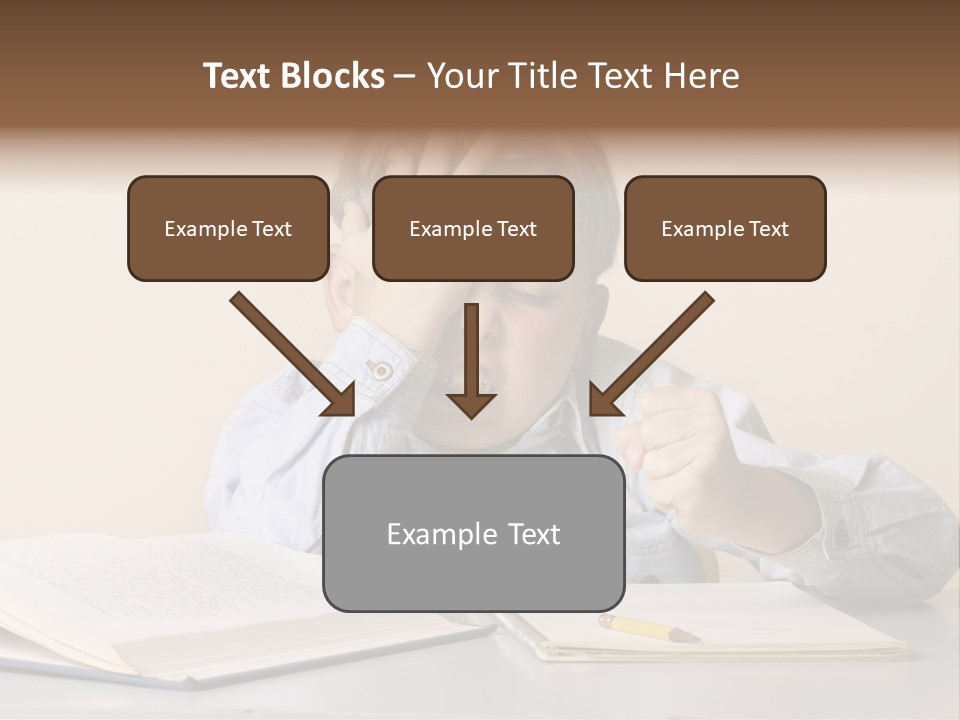 Frustration, Student, Desk, Work, PowerPoint Template