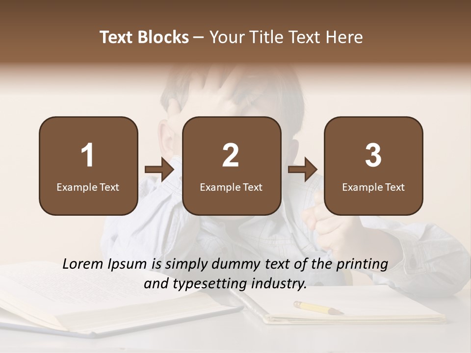 Frustration, Student, Desk, Work, PowerPoint Template