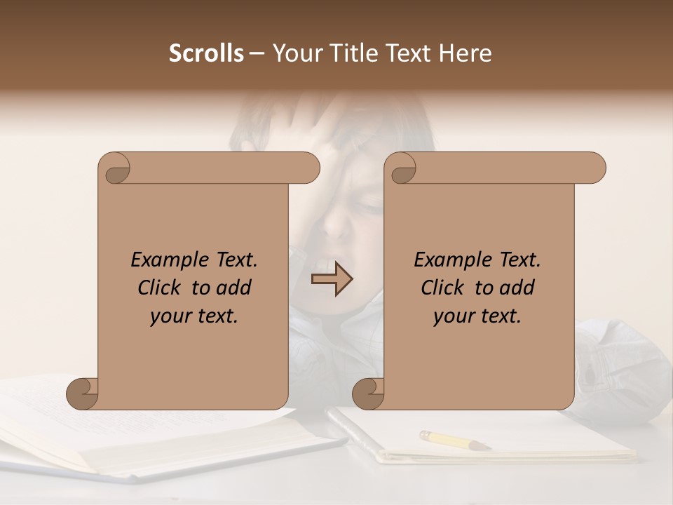 Frustration, Student, Desk, Work, PowerPoint Template