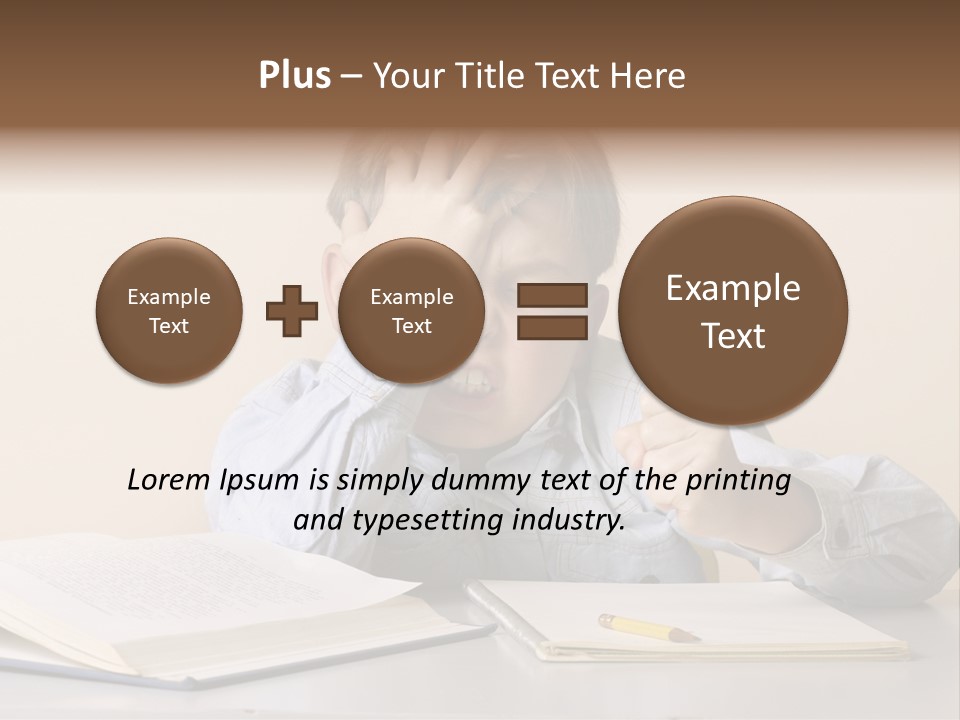 Frustration, Student, Desk, Work, PowerPoint Template