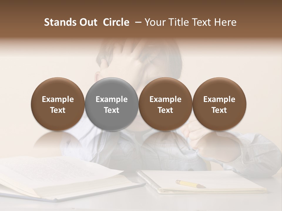 Frustration, Student, Desk, Work, PowerPoint Template