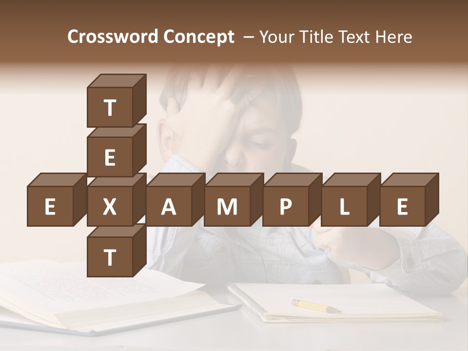 Frustration, Student, Desk, Work, PowerPoint Template