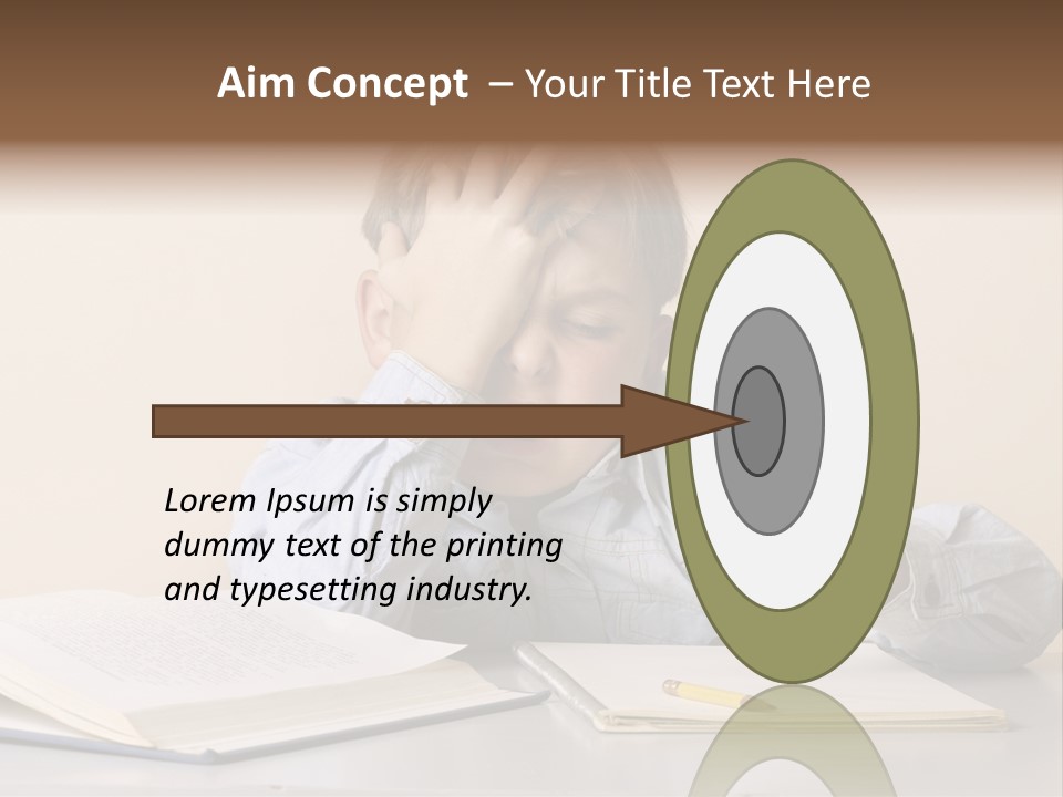 Frustration, Student, Desk, Work, PowerPoint Template