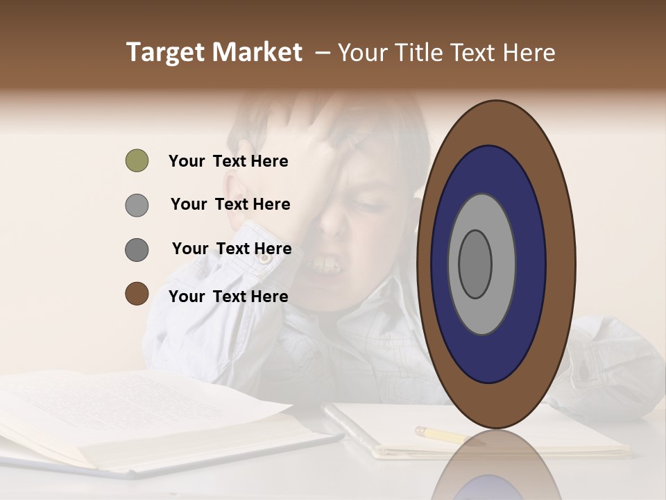 Frustration, Student, Desk, Work, PowerPoint Template