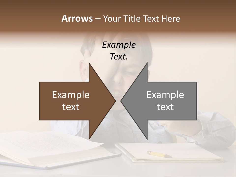 Frustration, Student, Desk, Work, PowerPoint Template