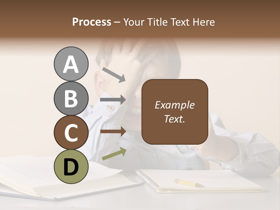 Frustration, Student, Desk, Work, PowerPoint Template