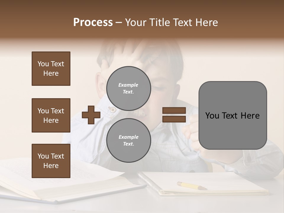 Frustration, Student, Desk, Work, PowerPoint Template