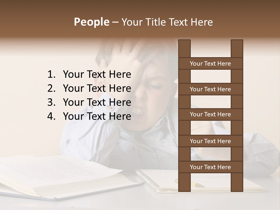 Frustration, Student, Desk, Work, PowerPoint Template