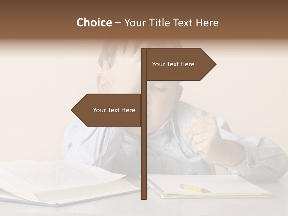 Frustration, Student, Desk, Work, PowerPoint Template