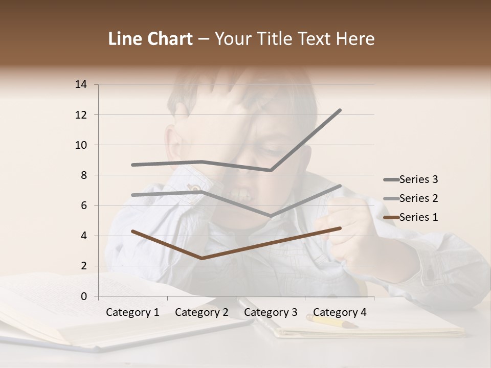Frustration, Student, Desk, Work, PowerPoint Template