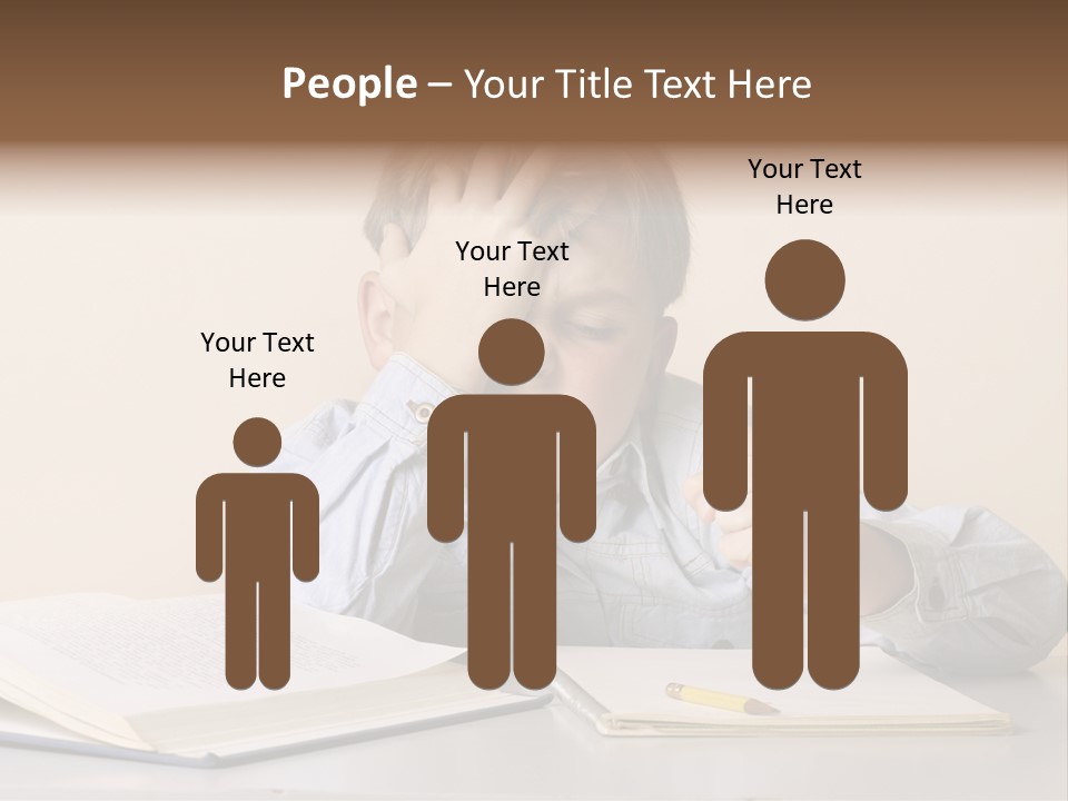 Frustration, Student, Desk, Work, PowerPoint Template