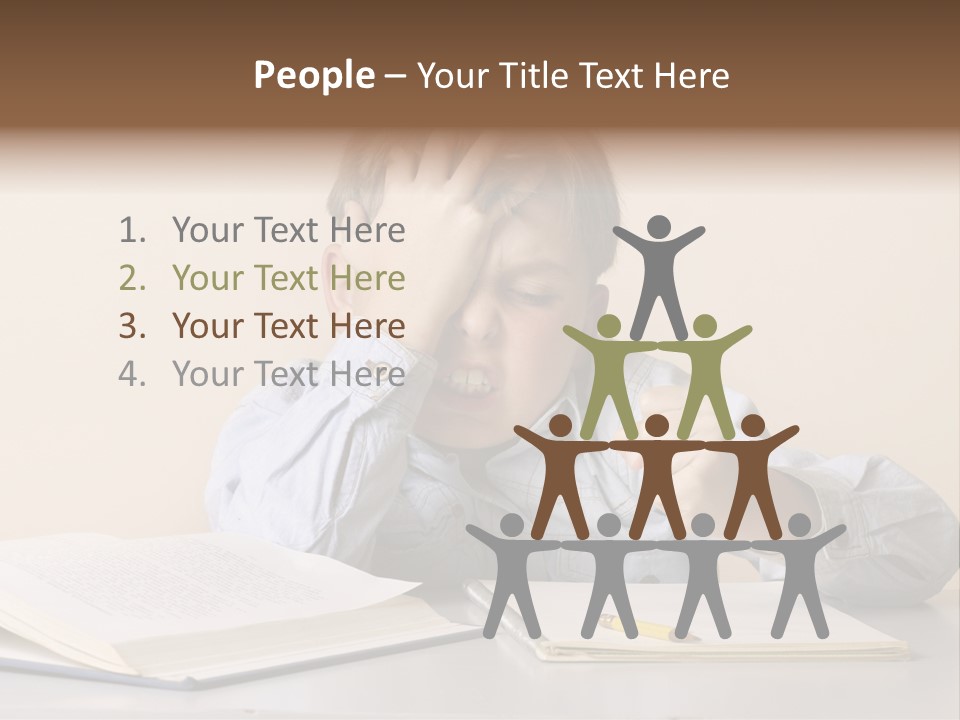 Frustration, Student, Desk, Work, PowerPoint Template