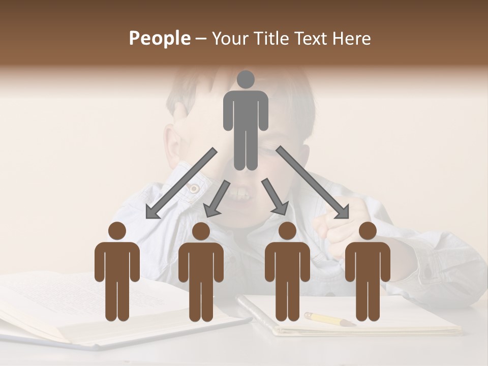 Frustration, Student, Desk, Work, PowerPoint Template