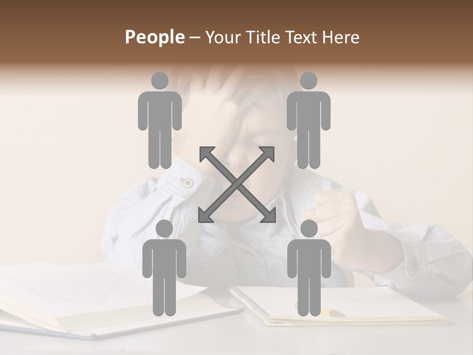Frustration, Student, Desk, Work, PowerPoint Template