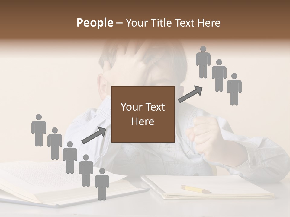 Frustration, Student, Desk, Work, PowerPoint Template