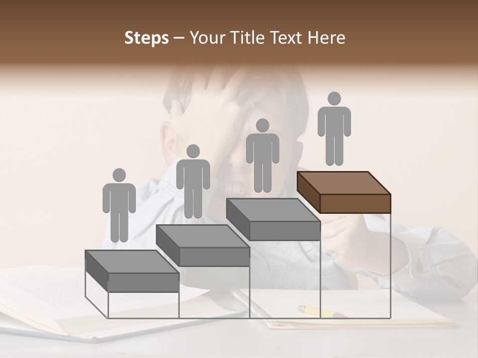 Frustration, Student, Desk, Work, PowerPoint Template