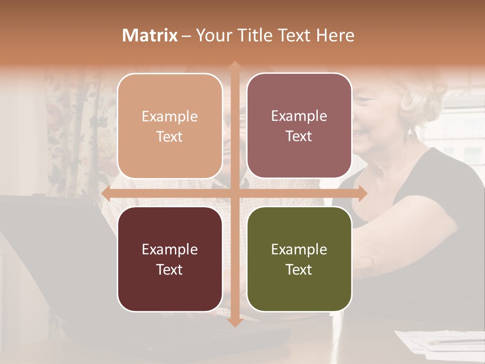 Mature Caucasian Couple Looking At Laptop. PowerPoint Template