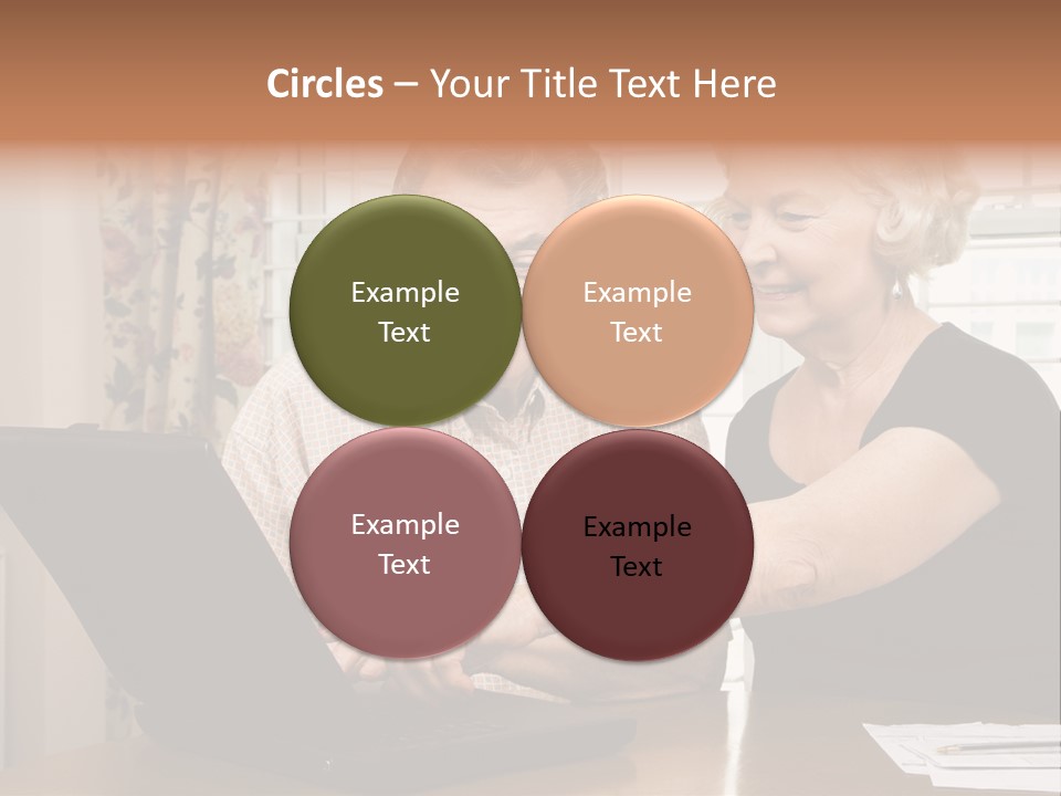 Mature Caucasian Couple Looking At Laptop. PowerPoint Template