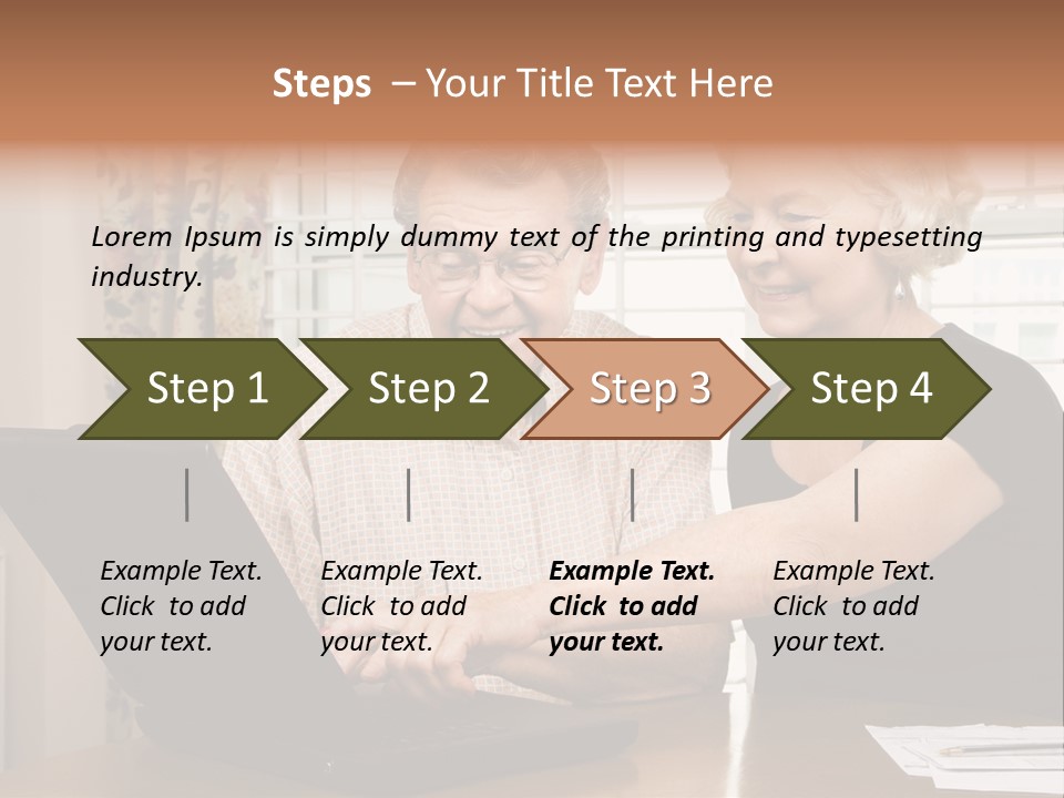 Mature Caucasian Couple Looking At Laptop. PowerPoint Template